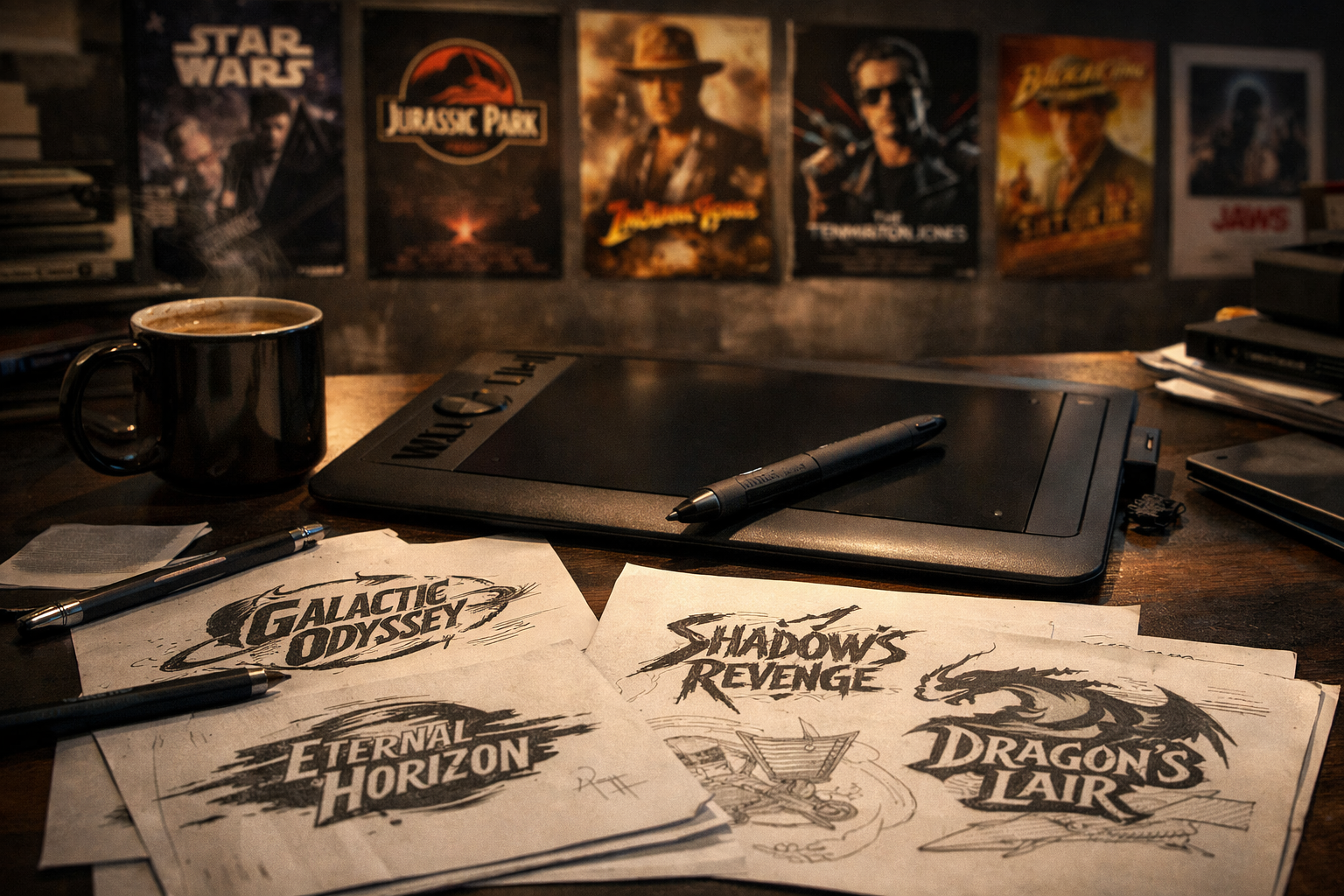 Designer desk in studio